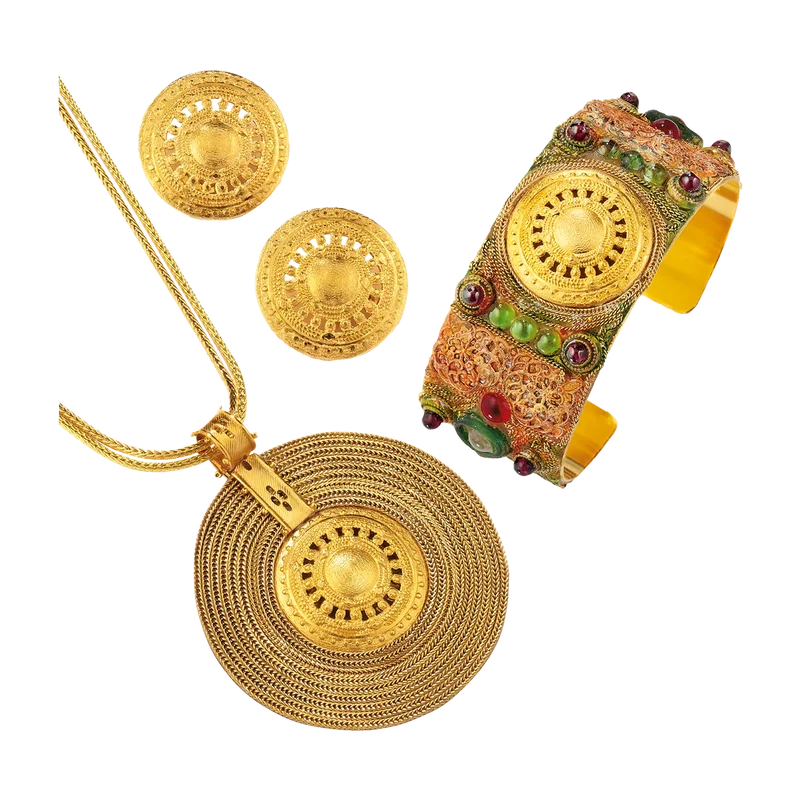 Spirituelles Schmuckset Aton-Sonnenrad