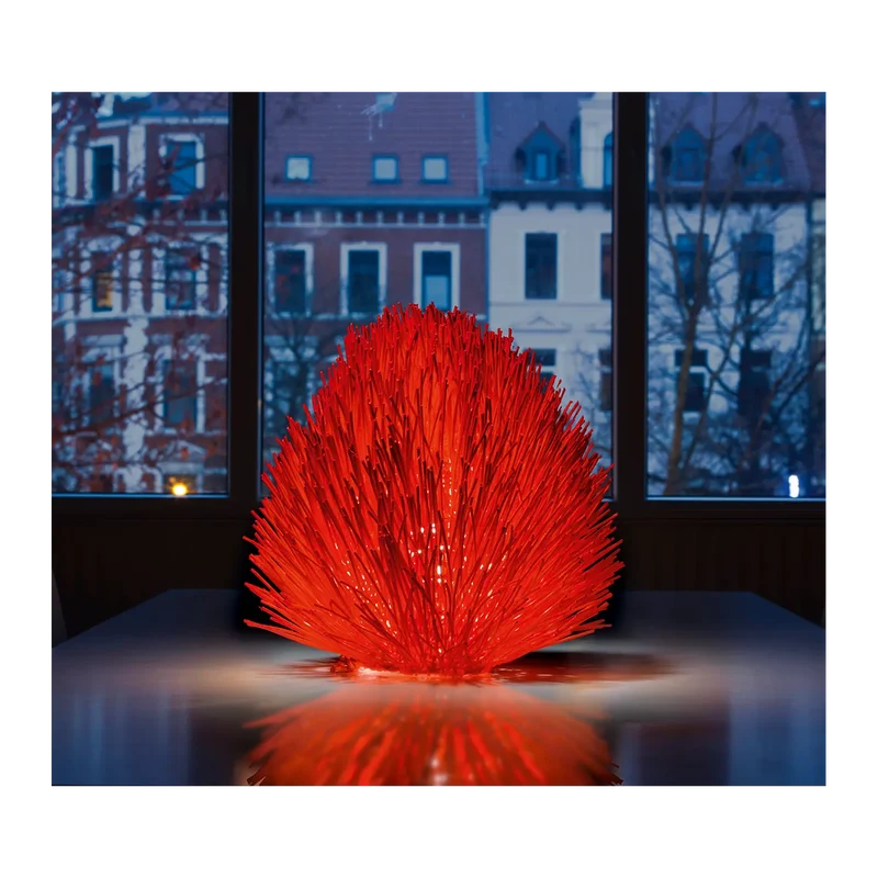 Bodenlampe aus Rattan Trend Rot
