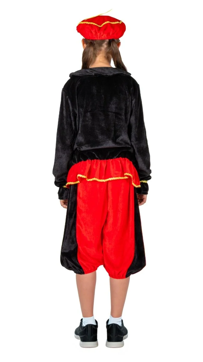 Piet-Kostüm für Kinder, rot/schwarz