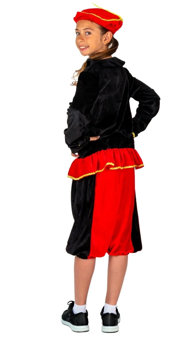 Piet-Kostüm für Kinder, rot/schwarz