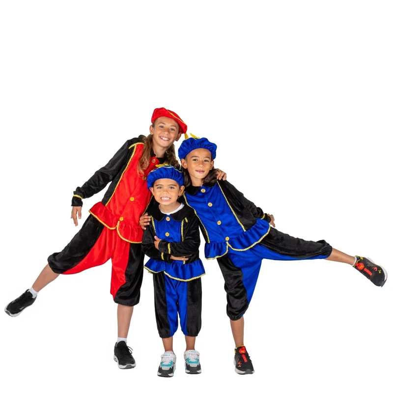 Piet-Kostüm für Kinder, rot/schwarz
