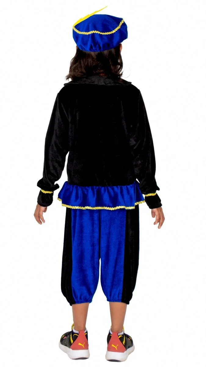 Piet-Kostüm für Kinder, blau/schwarz