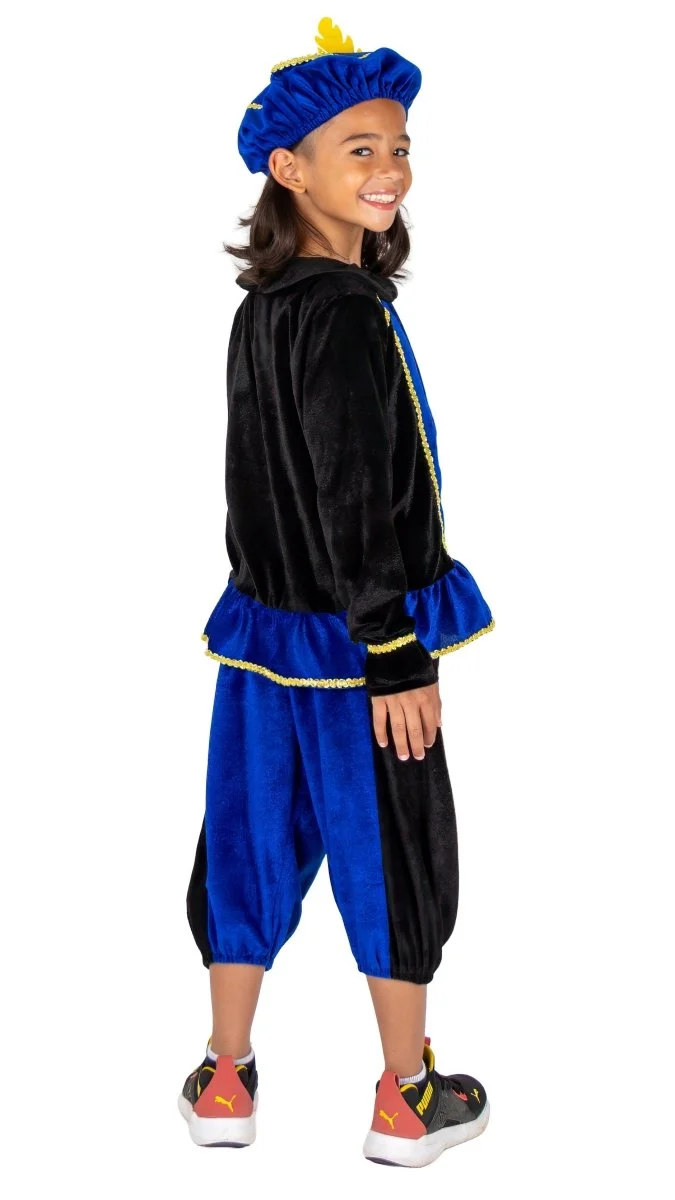 Piet-Kostüm für Kinder, blau/schwarz