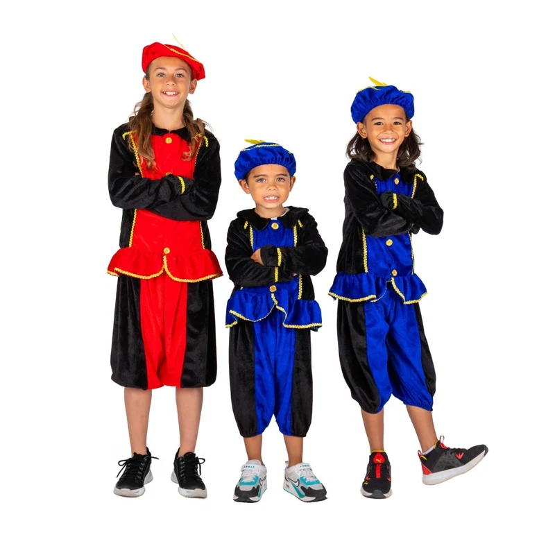 Piet-Kostüm für Kinder, blau/schwarz