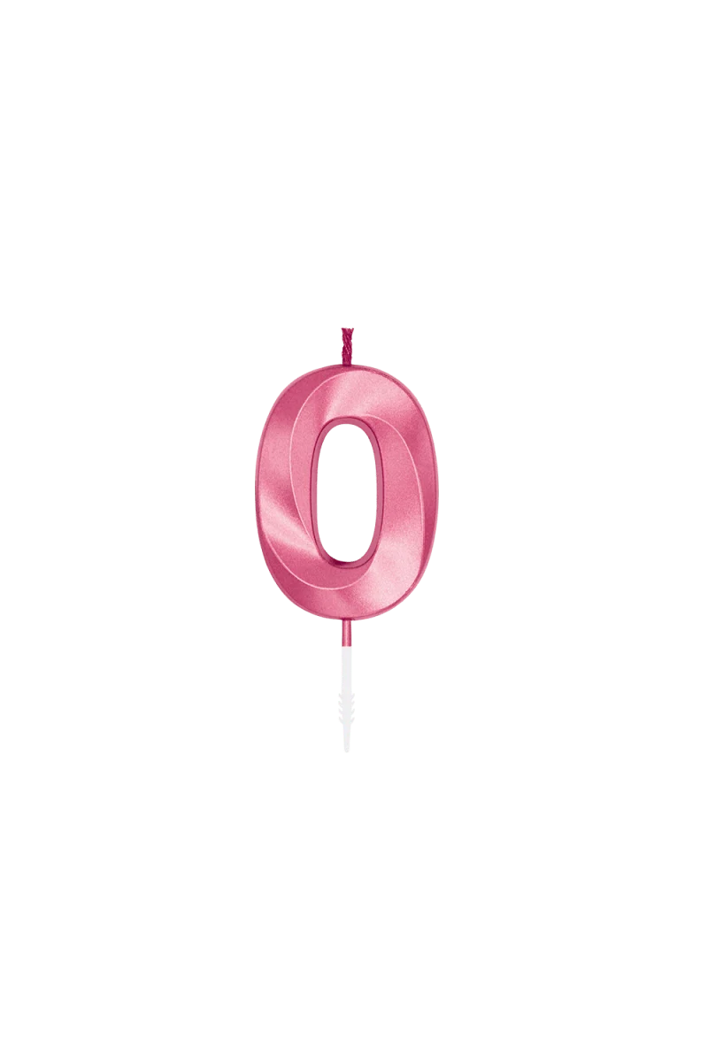 0-Jahres-Kerze, rosa metallic, 6 cm