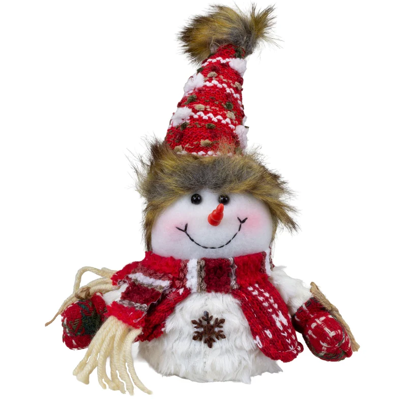 Schneemänner-Paar 17 cm, 2 Designs, winterliche Weihnachtsdeko