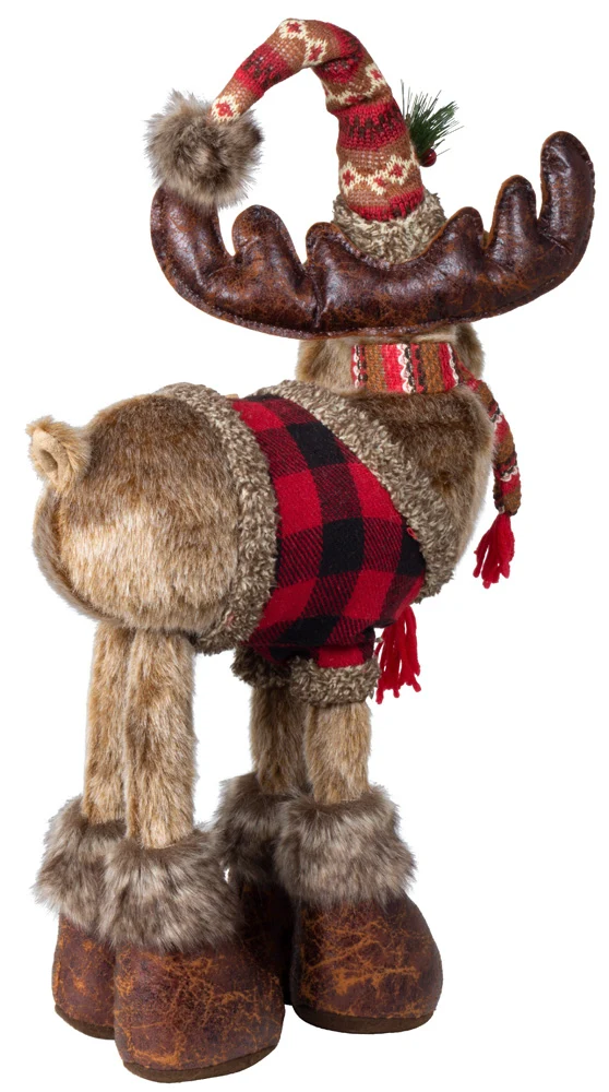 Dekorativer Weihnachts-Elch mit Wintermütze – 50 cm Weihnachtsfigur
