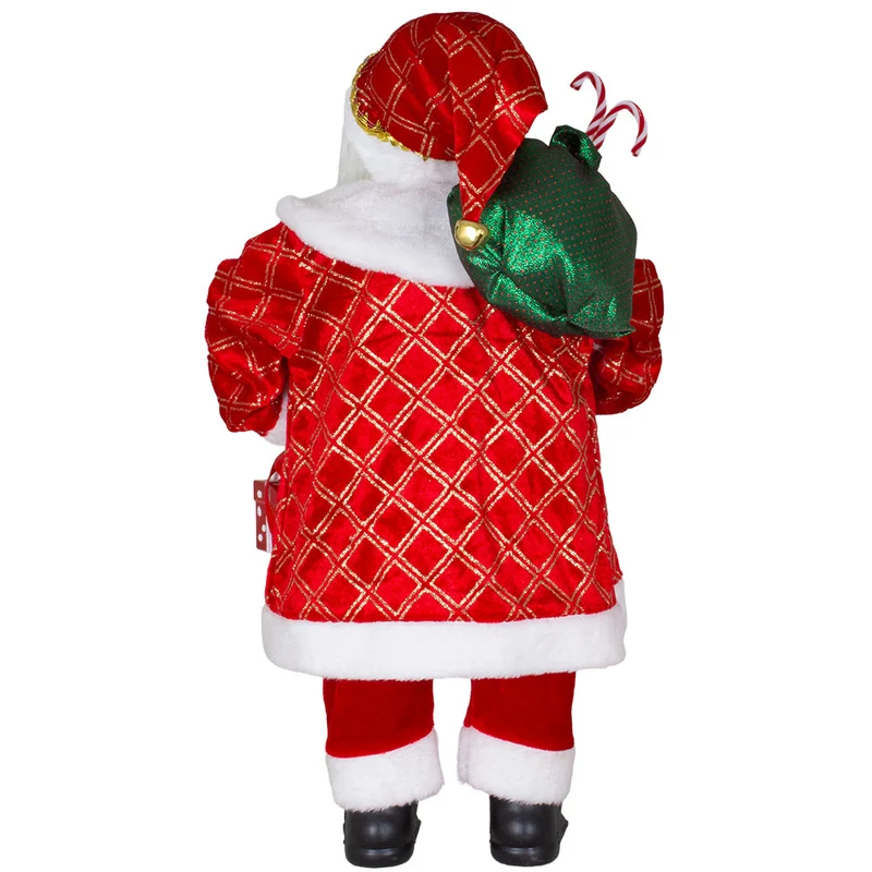 Weihnachtsmann 60 cm in Rot-Gold mit Geschenksack und Laterne