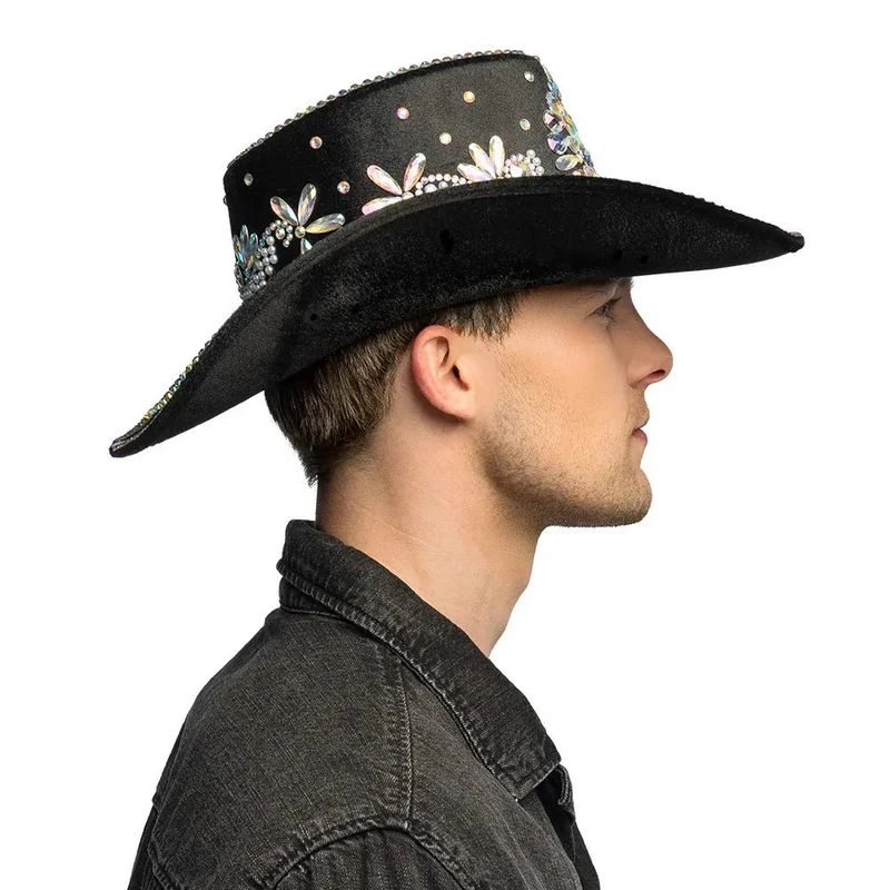 Cowboyhut Crystal schwarz