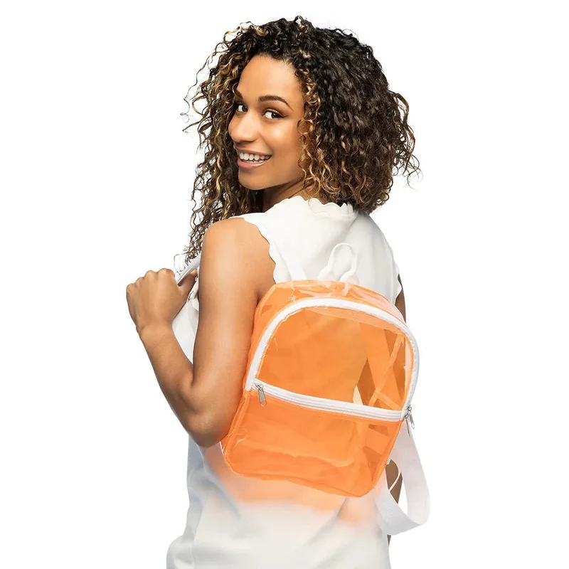 Transparenter Rucksack in leuchtendem Orange