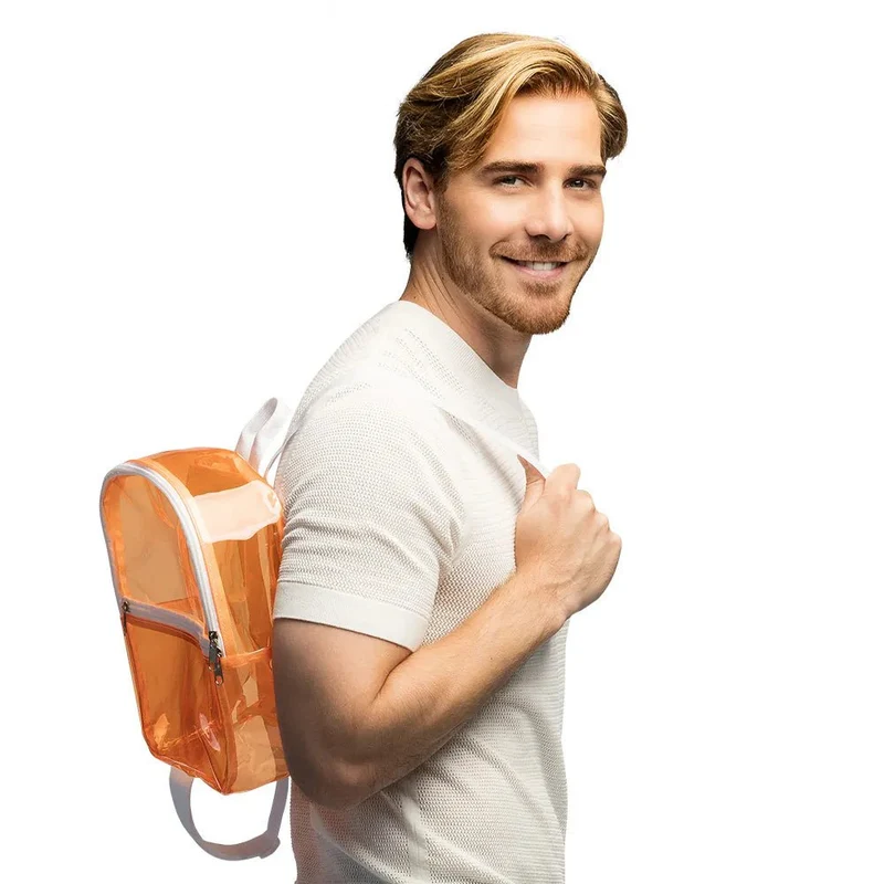 Transparenter Rucksack in leuchtendem Orange