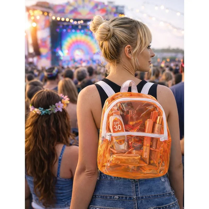 Transparenter Rucksack in leuchtendem Orange