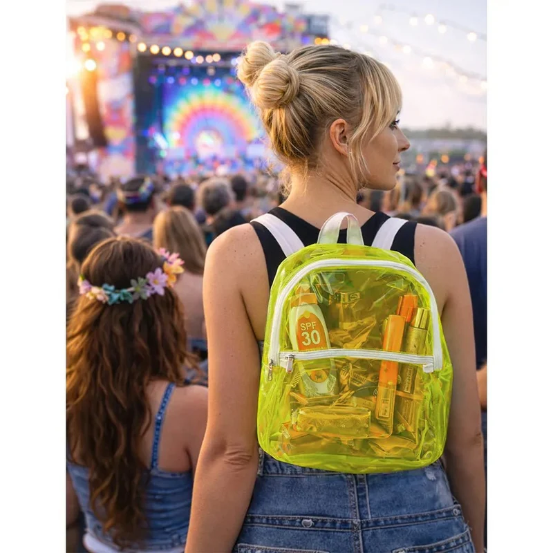 Transparenter Rucksack, gelb