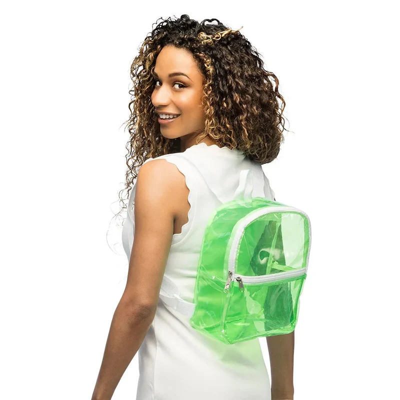 Transparenter Rucksack in Knallgrün