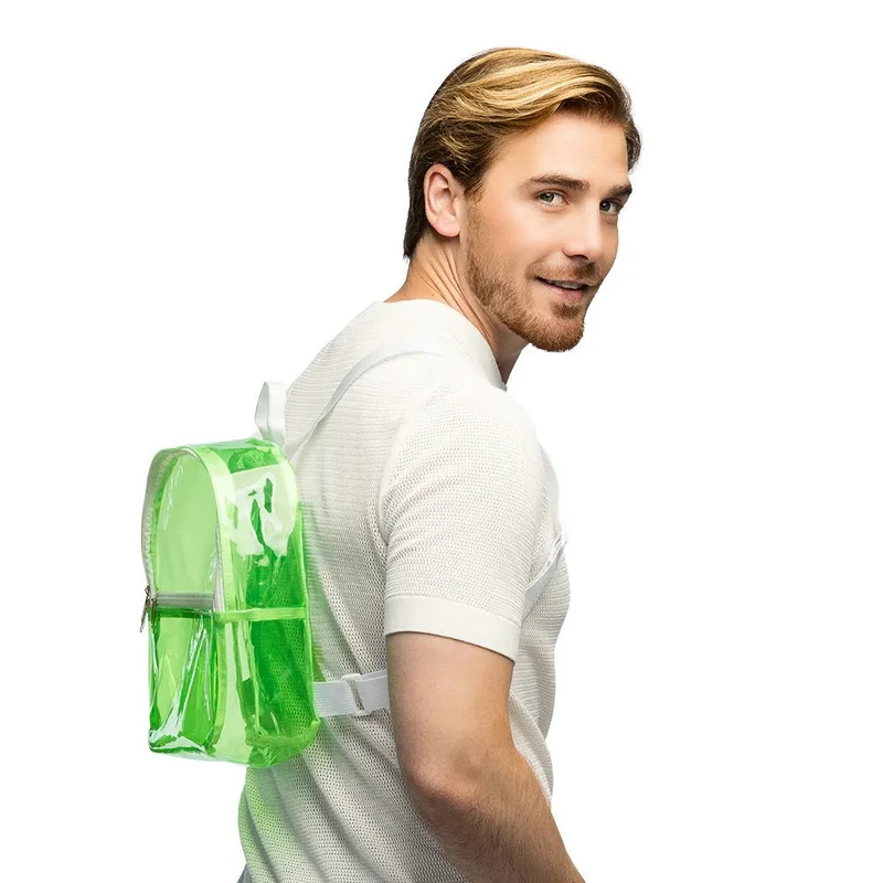 Transparenter Rucksack in Knallgrün