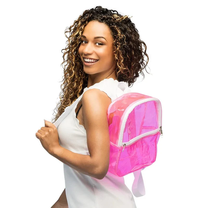 Transparenter Rucksack in Knallrosa