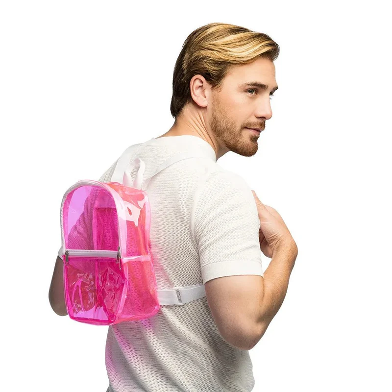 Transparenter Rucksack in Knallrosa