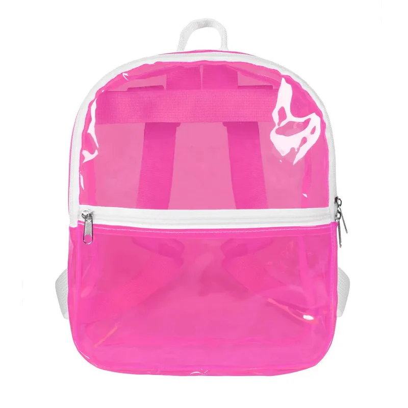 Transparenter Rucksack in Knallrosa