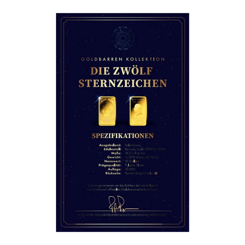 Goldbarren Sternzeichen Krebs