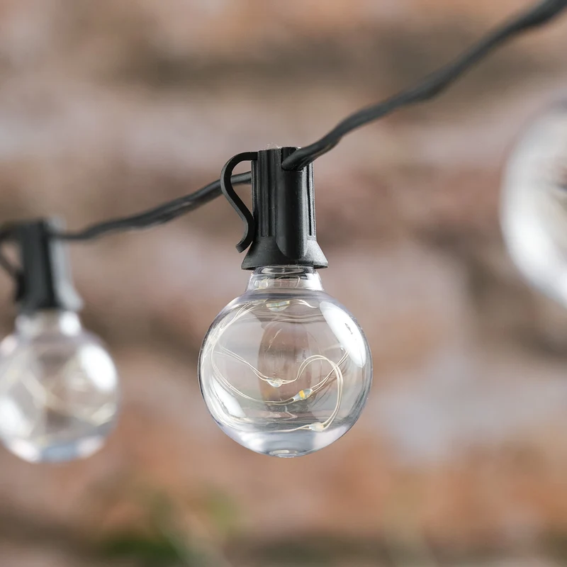 Solar-Lichterkette mit 10 transparenten warmweißen Mikro-LED-Lämpchen