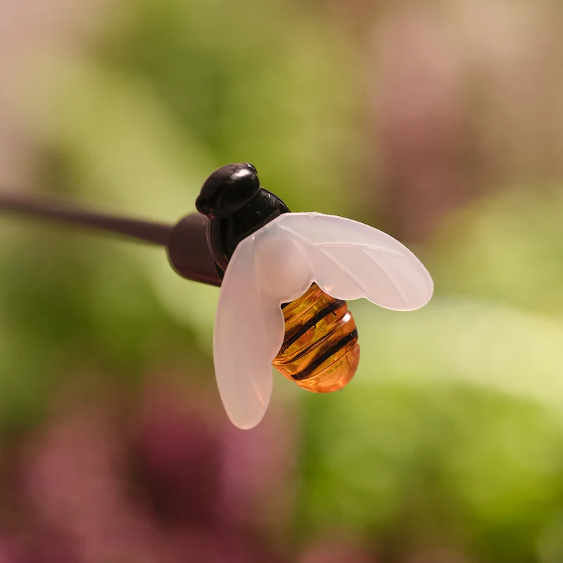 6er Set Bienen Solar-Gartenstecker mit warmweißen LEDs