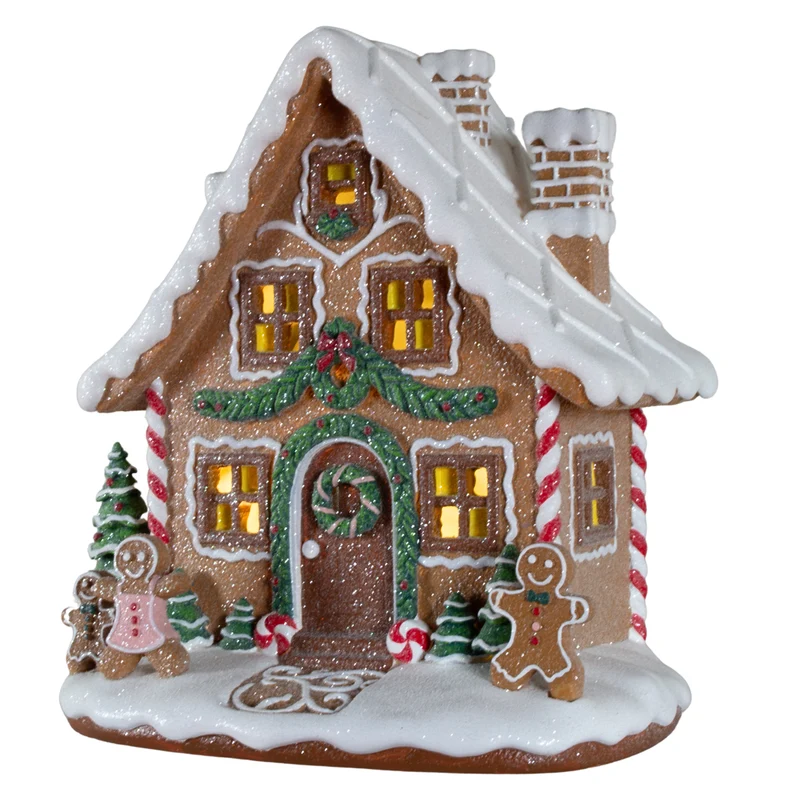 LED Lebkuchenhaus 24cm bunt