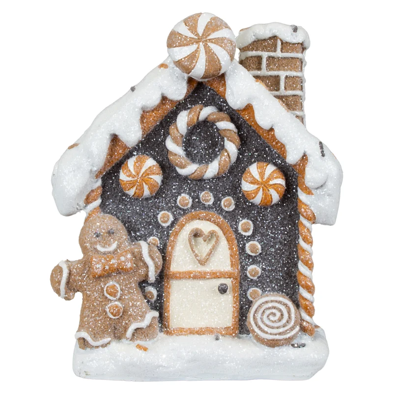 Lebkuchenhaus 12cm dunkelgrau
