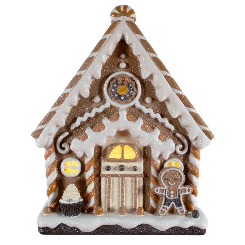 LED Lebkuchenhaus 25cm braun