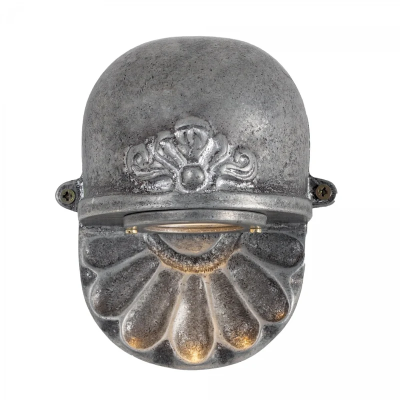 Casa Padrino Jugendstil Hofleuchte 14 x 8 x H. 17 cm - Silber - Nostalgische Wetterfeste Außenleuchte