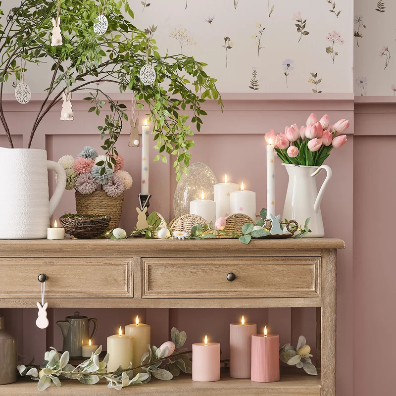 3er Set TruGlow® LED-Kerzen mit Blumen & Fernbedienung