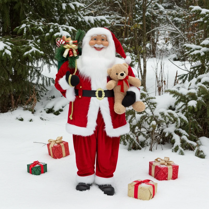 XXL Weihnachtsmann Lebensgröße ca.180cm Santa rot & weiß mit langem Bart
