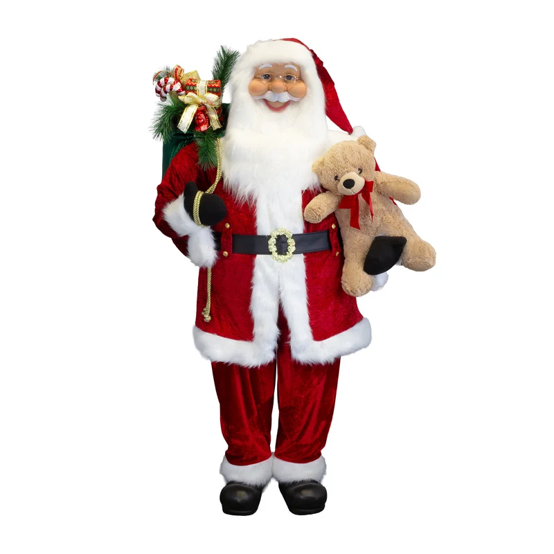 XXL Weihnachtsmann Lebensgröße ca.180cm Santa rot & weiß mit langem Bart