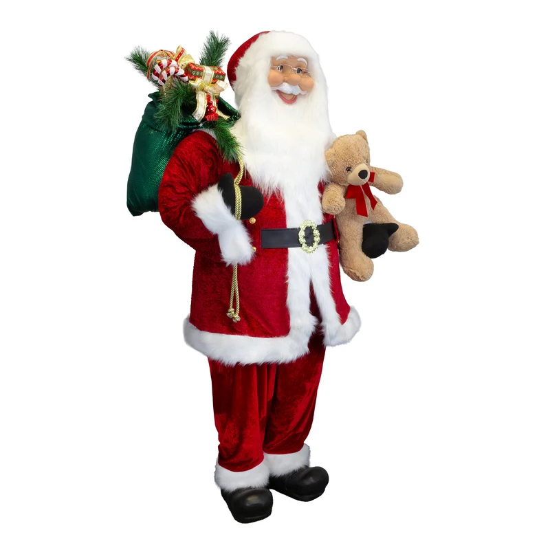 XXL Weihnachtsmann Lebensgröße ca.180cm Santa rot & weiß mit langem Bart