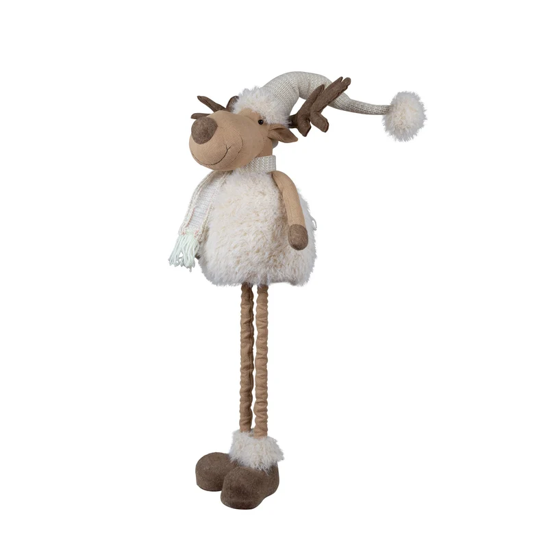 Elch ausziehbar 43-67cm (71-92cm) Dekofigur mit flauschigem Körper und Teleskopbeinen