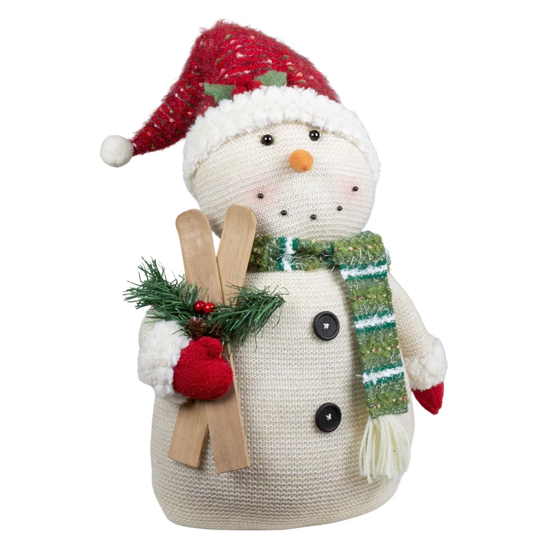 Dekofigur Schneemann 51cm (70cm), sitzend, 2 Stück