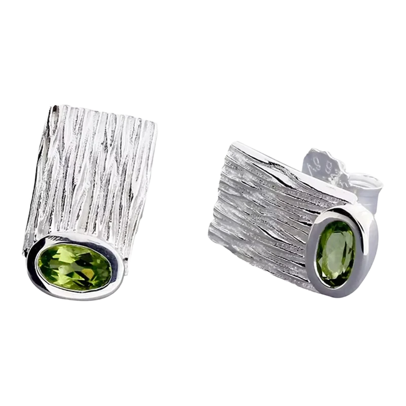 Silberschmuck Ohrstecker Crease Peridot