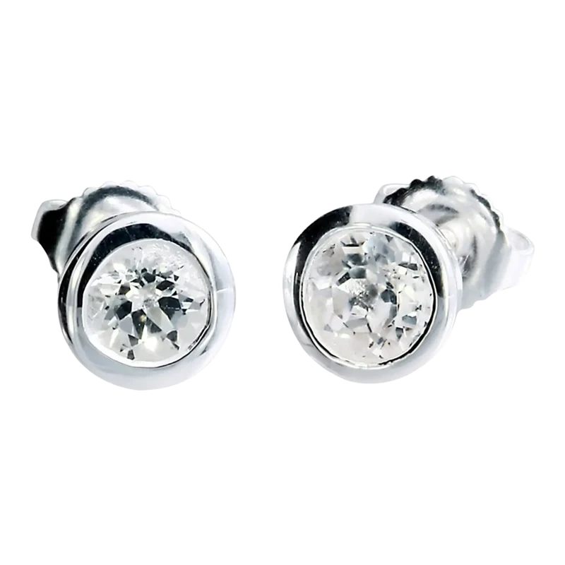 Silberschmuck Ohrstecker weißer Topas