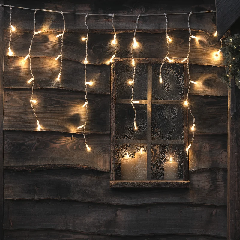 2m Bicolor LED Eiszapfen Lichterkette