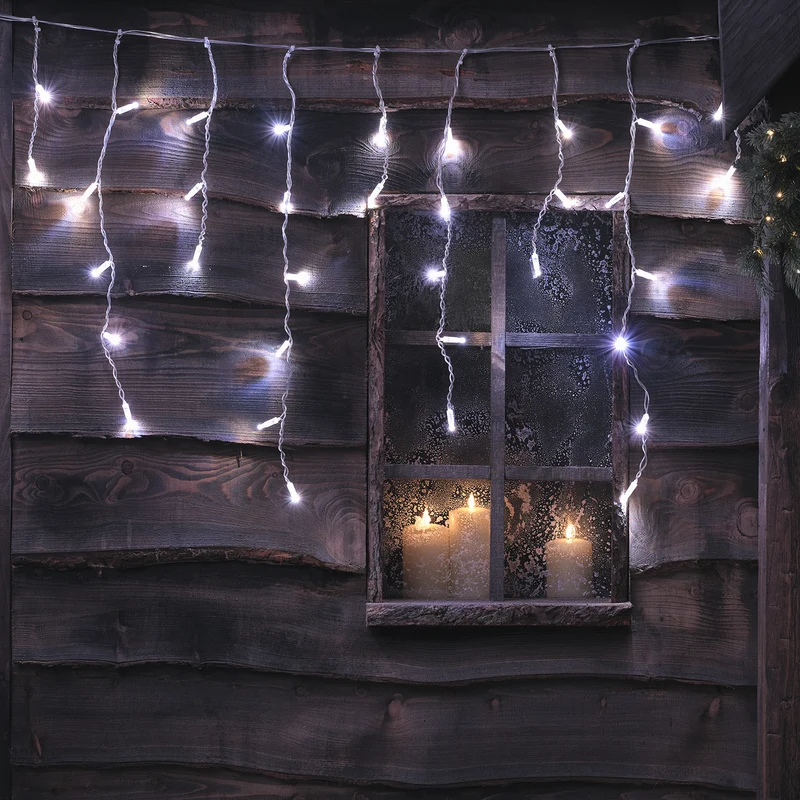 2m Bicolor LED Eiszapfen Lichterkette