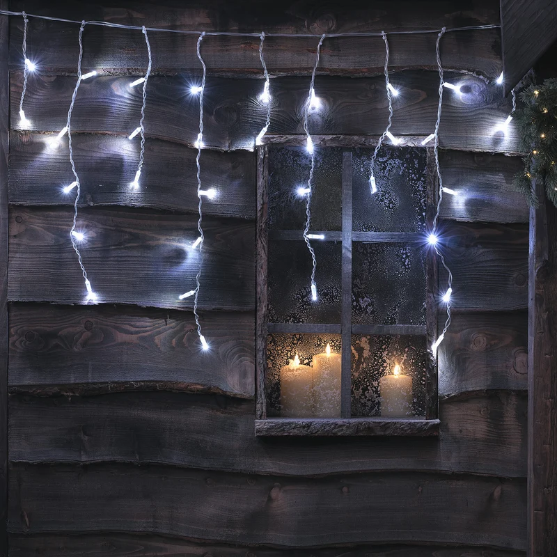 2m Bicolor LED Eiszapfen Lichterkette