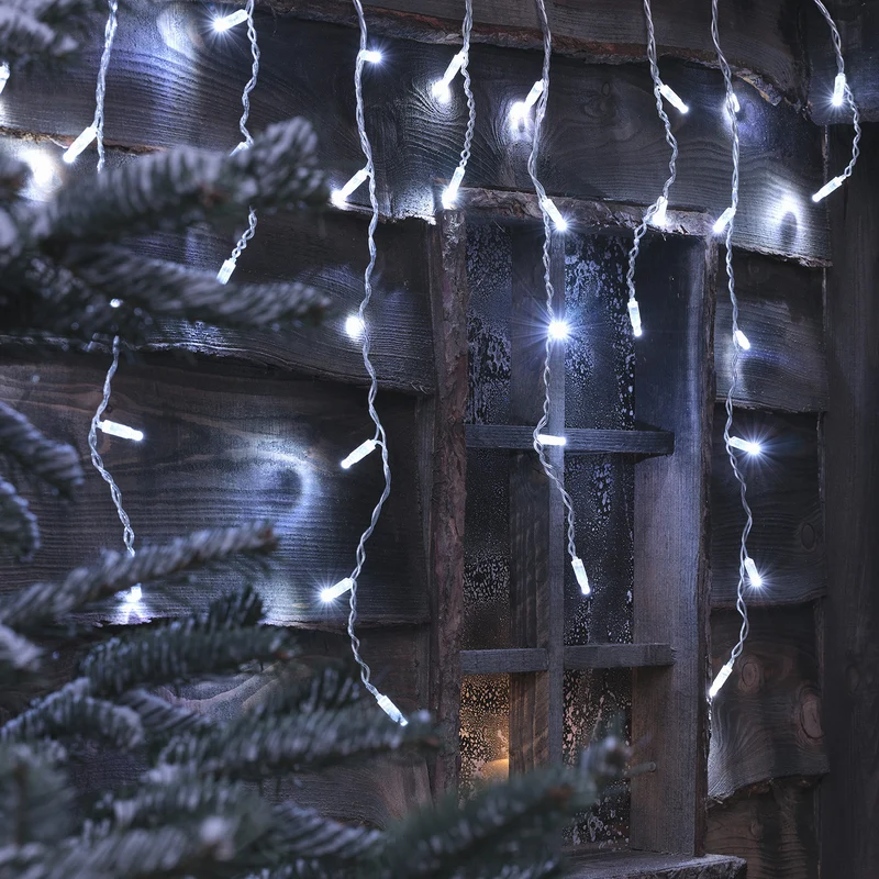 2m Bicolor LED Eiszapfen Lichterkette