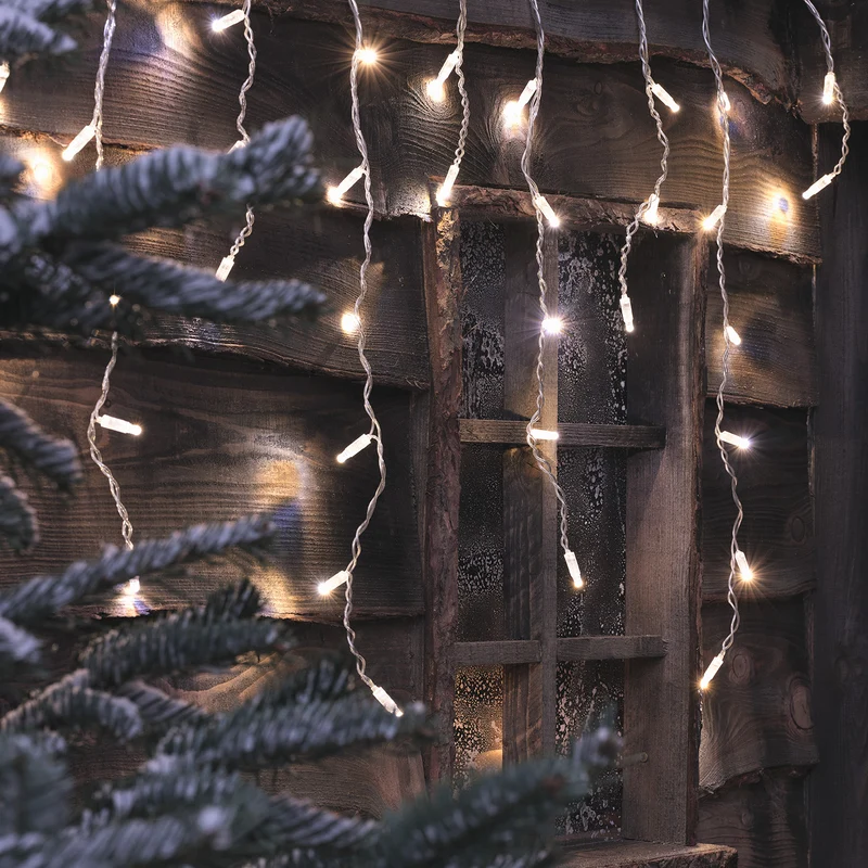 2m Bicolor LED Eiszapfen Lichterkette