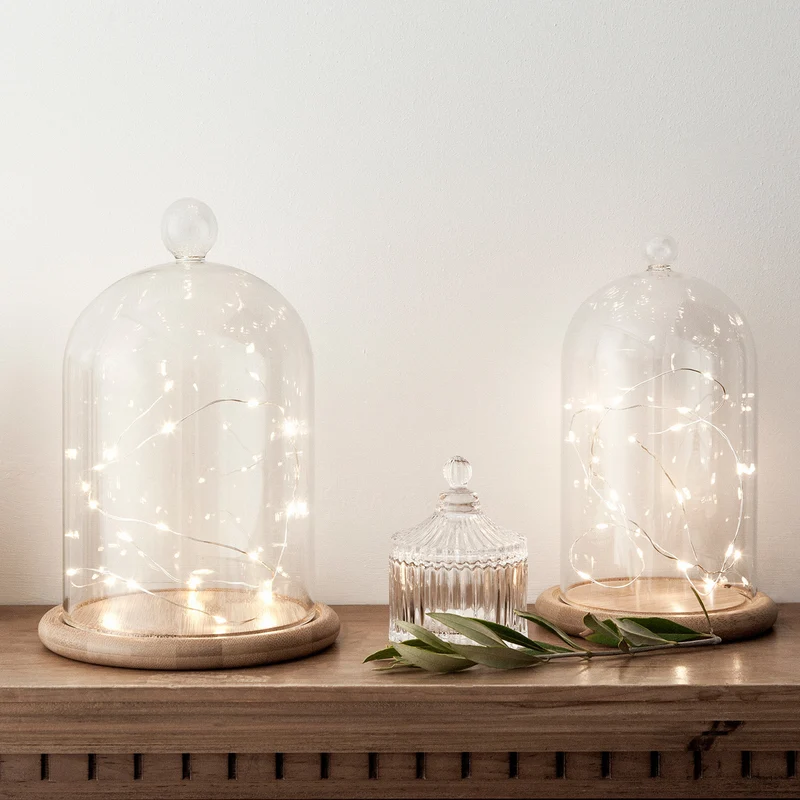 2er Set 20er LED Mikro-Lichterkette in warmweiß