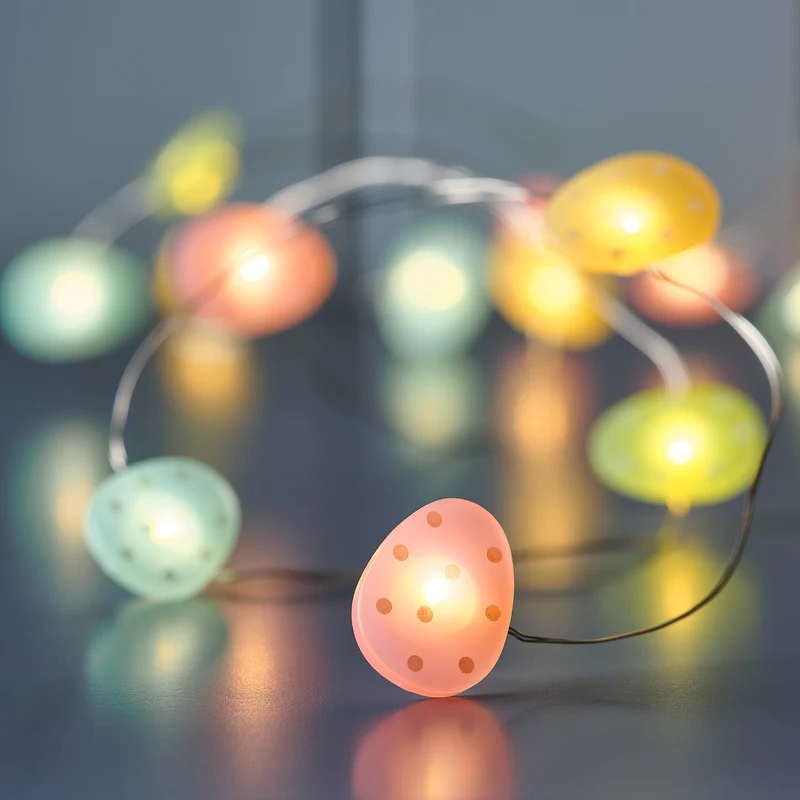 20er batteriebetriebene LED-Ostereier-Lichterkette mit bunten Mikrolichtern