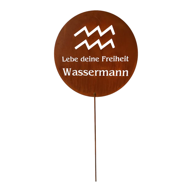 Gartenfigur Metall Wassermann Edelrost