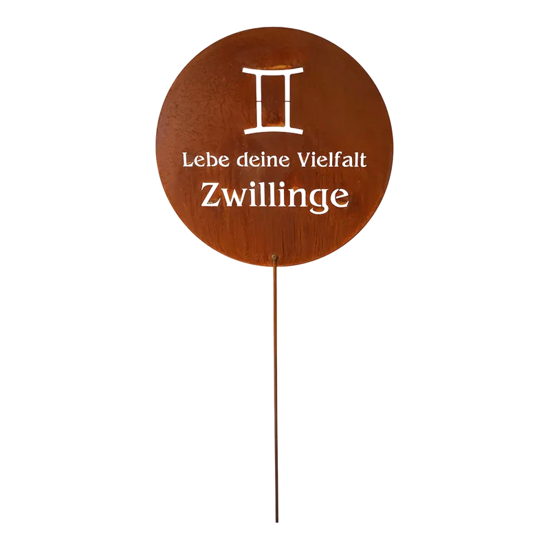 Gartenfigur Metall Zwillinge Sternzeichen