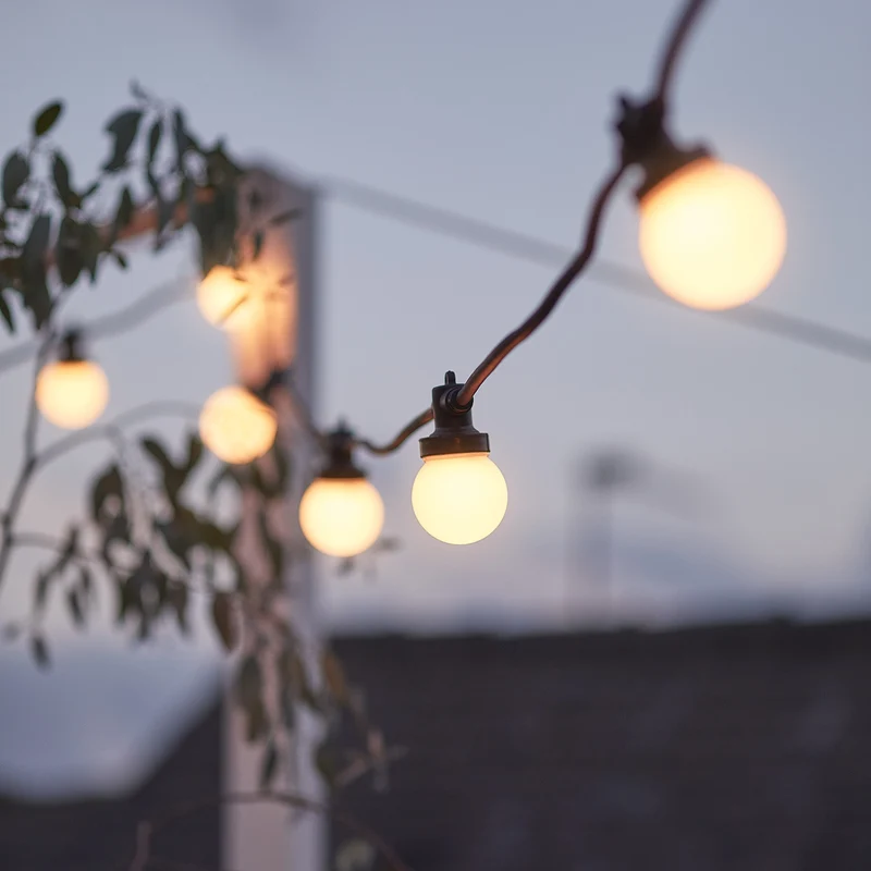 Pro Connect IP67, 55m 110er Party Lichterkette warmweiß koppelbar schwarzes Kabel