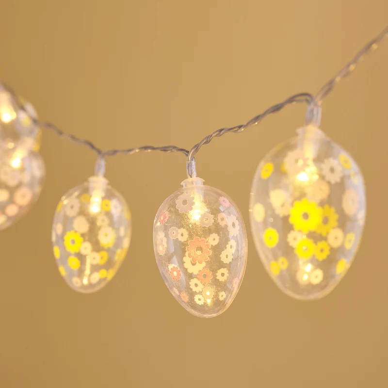 10er batteriebetriebene warmweiße Ostereier LED-Lichterkette