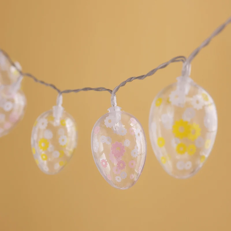 10er batteriebetriebene warmweiße Ostereier LED-Lichterkette