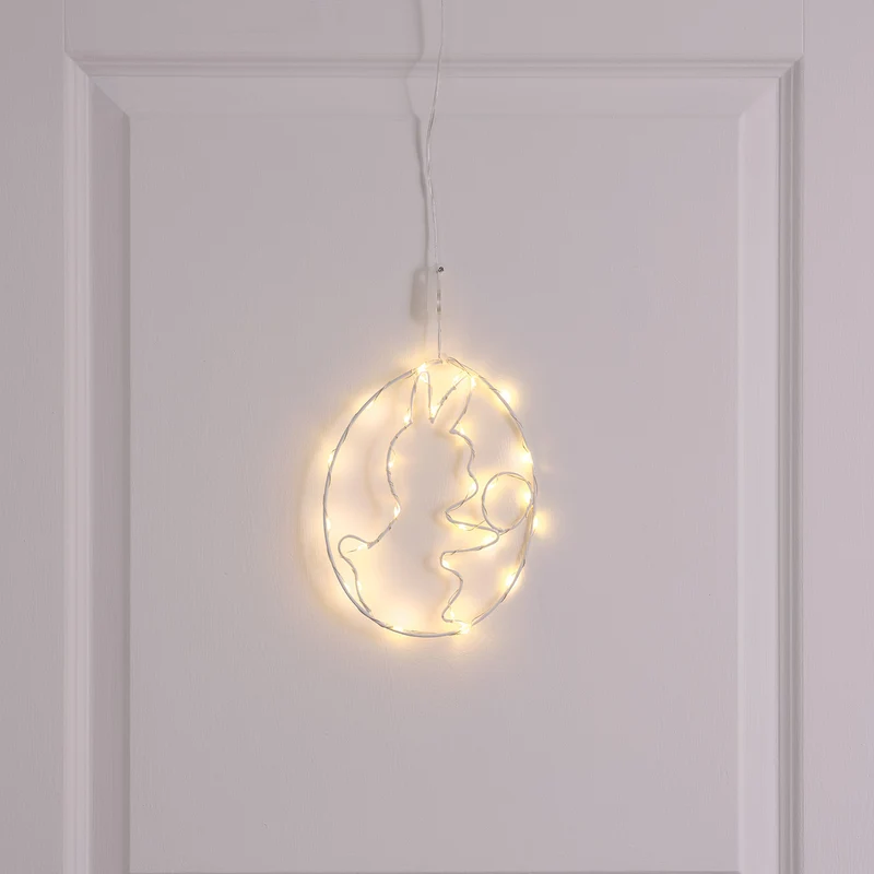 LED-Osterei zum Aufhängen mit Mikrolichtern in weiß